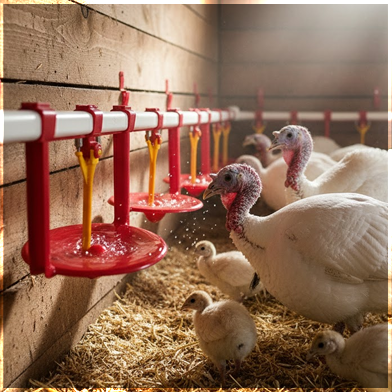 Bebedero automático para pavo para tubo cuadrado