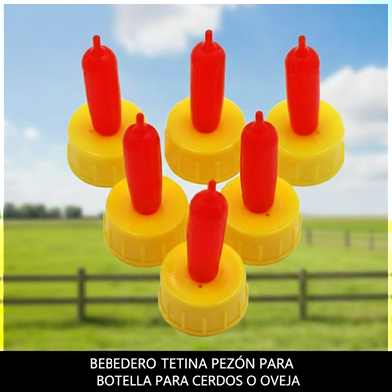Bebedero tetina pezón para botella para cerdos o oveja