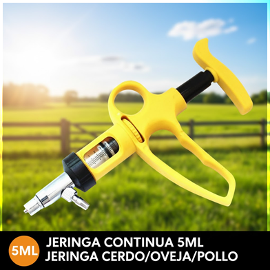Jeringa continua 5ml, jeringa cerdo, oveja, pollo