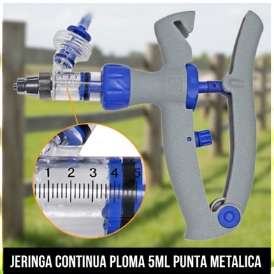 Jeringa continua pluma 5ml, punta metálica
