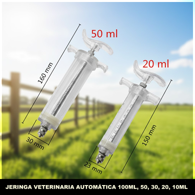 Jeringa veterinaria automática 100ml, 50, 30, 20, 10ml